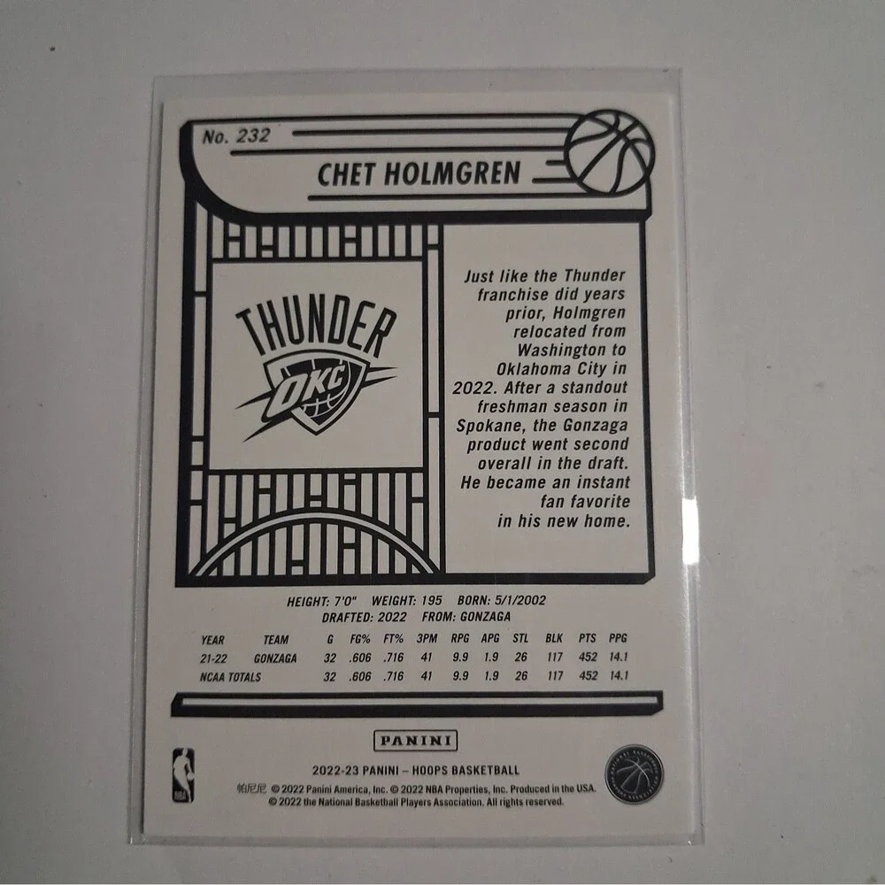 2022-23 Panini NBA Hoops - Rookies Chet Holmgren #232 (RC)